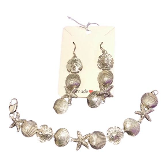 Jewelry - Vintage 925 Sterling Silver Sea Life Collection Bracelet and Earrings Set